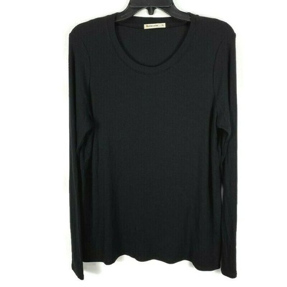 Marine Layer Black Ribbed Tinley Tulip Back Top - Picture 3 of 7